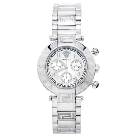 versace woman's reve chronograph stainless steel date watch|Versace watch with chronograph q5c.